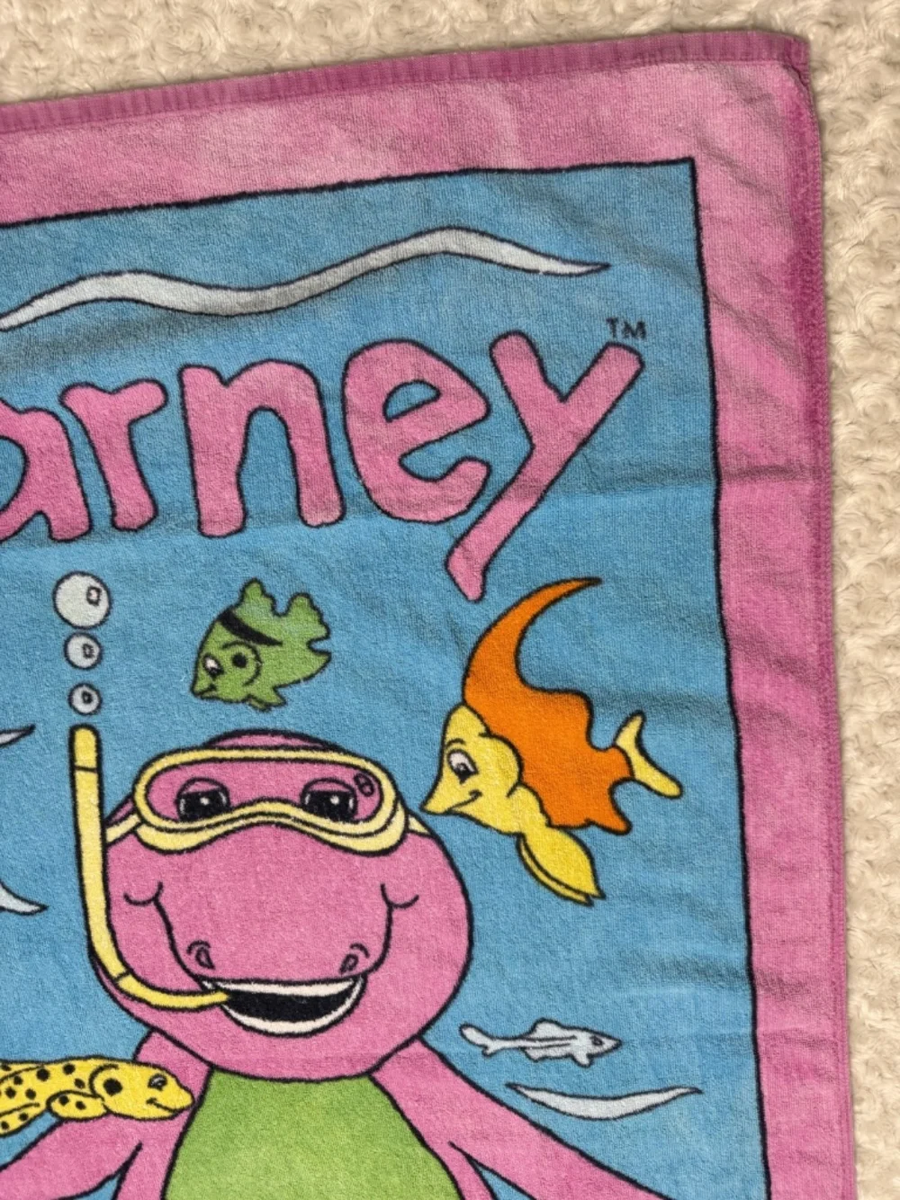 Vintage 1992 BIBB Barney Beach Towel 54